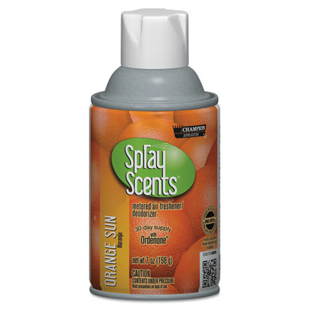 Sprayscents Metered Air Freshener Refill, Orange Sun, 7 Oz Aerosol, 12/carton