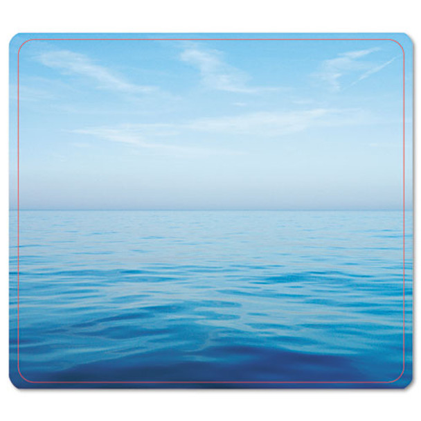 Recycled Mouse Pad, Nonskid Base, 7 1/2 X 9, Blue Ocean