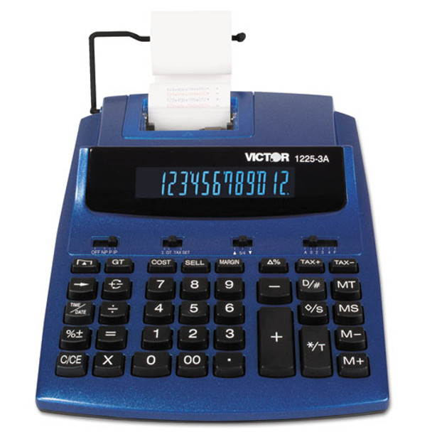 1225-3a Antimicrobial Two-color Printing Calculator, Blue/red Print, 3 Lines/sec