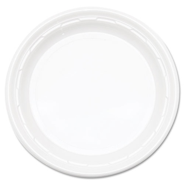 Famous Service Impact Plastic Dinnerware, Plate, 10 1/4" Dia, White, 500/carton