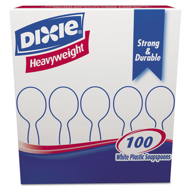 Plastic Cutlery, Heavyweight Soup Spoons, White, 1,000/carton - DDXESH207CT