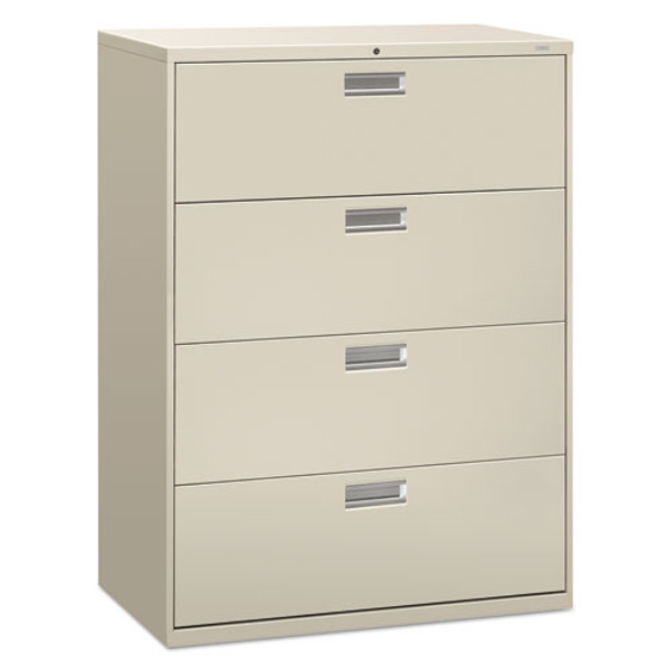 600 Series Four-drawer Lateral File, 42w X 18d X 52.5h, Light Gray