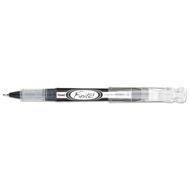 Finito! Stick Porous Point Pen, Extra-fine 0.4mm, Black Ink, Black/silver Barrel