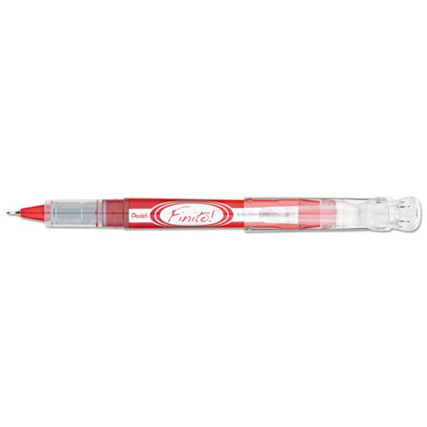Finito! Stick Porous Point Pen, Extra-fine 0.4mm, Red Ink, Red/silver Barrel