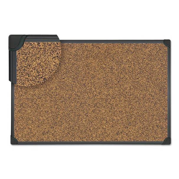 Tech Cork Board, 24 X 18, Cork, Black Frame