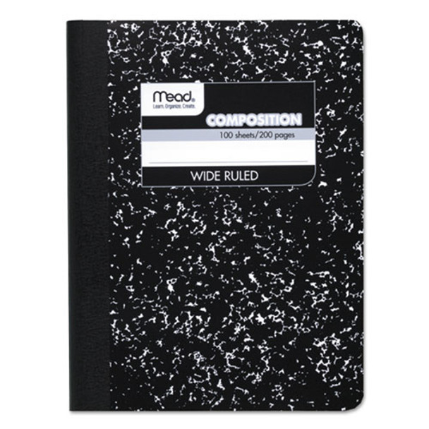 Composition Book, Wide/legal Rule, Black Cover, 9.75 X 7.5, 100 Sheets - DMEA09910