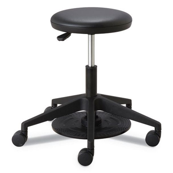 Lab Stool, 24.25" Seat Height, Supports Up To 250 Lbs., Black Seat/black Back, Black Base