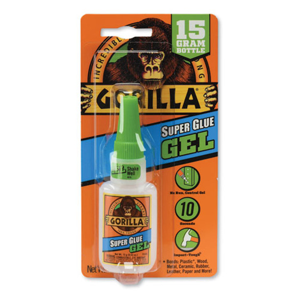 Super Glue Gel, 0.53 Oz, Dries Clear, 4/carton