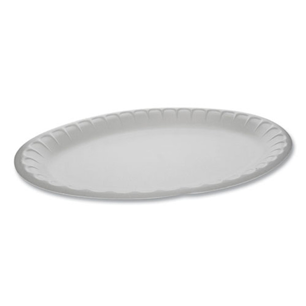 Unlaminated Foam Dinnerware, Platter, Oval, 11.5 X 8.5, White, 500/carton