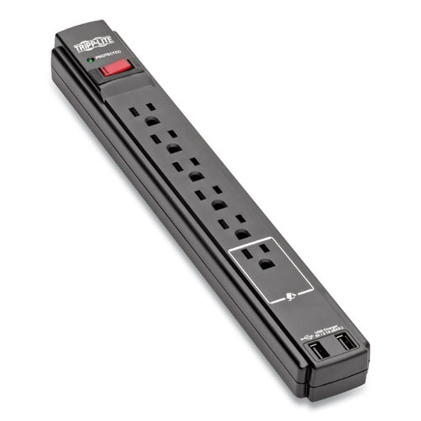 Protect It! Surge Protector, 6 Outlets, 6 Ft Cord, 990 Joules, Black