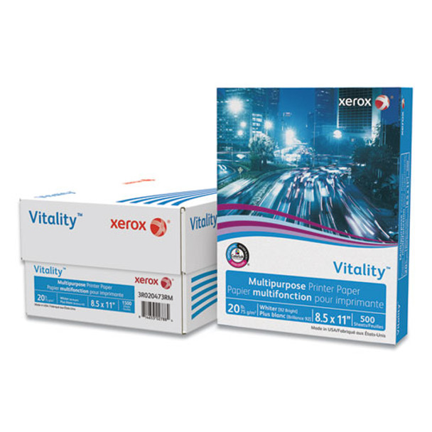 Vitality Multipurpose Print Paper, 92 Bright, 20lb, 8.5 X 11, White, 500 Sheets/ream, 3 Reams/carton