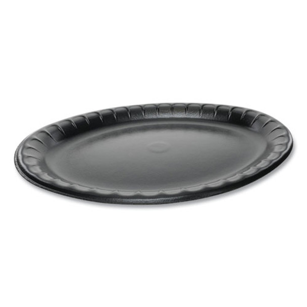 Laminated Foam Dinnerware, Platter, Oval, 11.5 X 8.5, Black, 500/carton