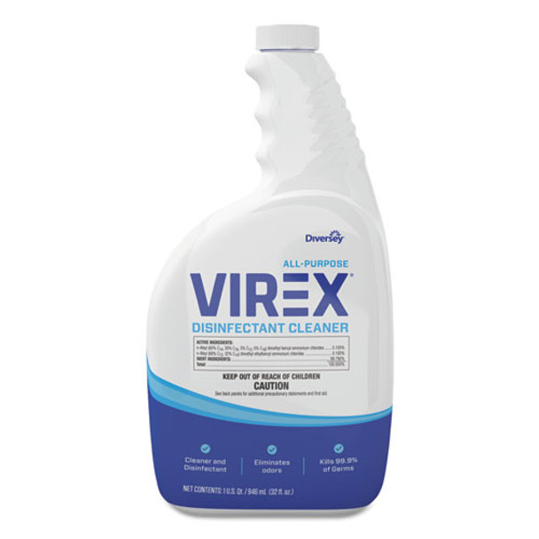 Virex All-purpose Disinfectant Cleaner, Lemon Scent, 32oz Spray Bottle, 4/carton