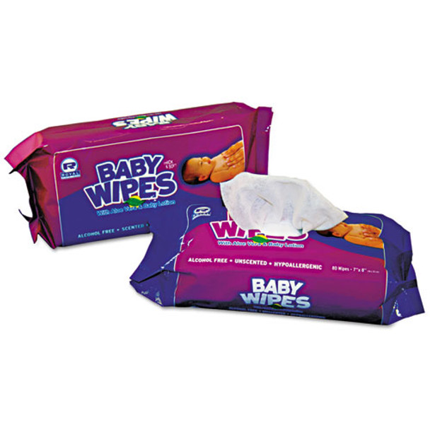 Baby Wipes Refill Pack, White, 80/pack, 12 Packs/carton