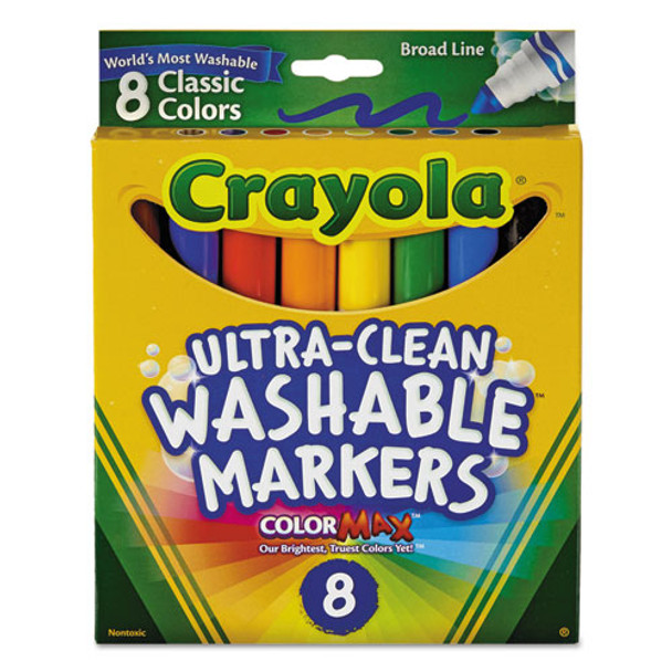 Ultra-clean Washable Markers, Broad Bullet Tip, Classic Colors, 8/pack