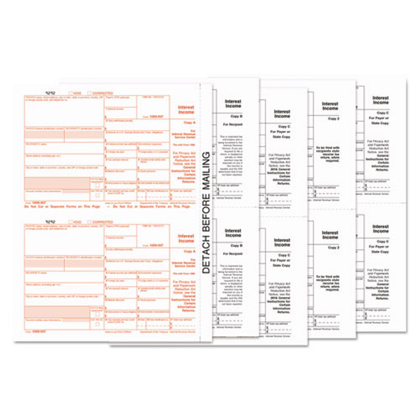 1099-int Tax Forms, 5-part, 5 1/2 X 8, Inkjet/laser, 24/pack