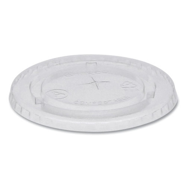 Pactiv Compostable Cold Cup Lid With Straw Slot For A Cups, Fits 7, 9, 20 Oz A Cups, 1020/carton