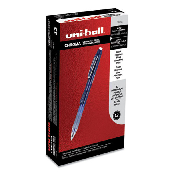 Chroma Mechanical Pencil, 0.7 Mm, Hb (#2), Black Lead, Cobalt Barrel, Dozen