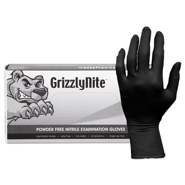 Proworks Grizzlynite Nitrile Gloves, Black, Small, 1000/ct