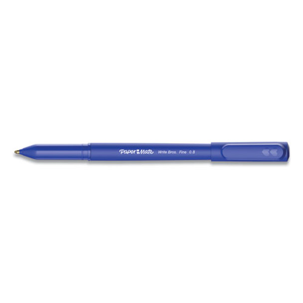 Write Bros. Ballpoint Pen, Fine 0.8 Mm, Blue Ink/barrel, Dozen