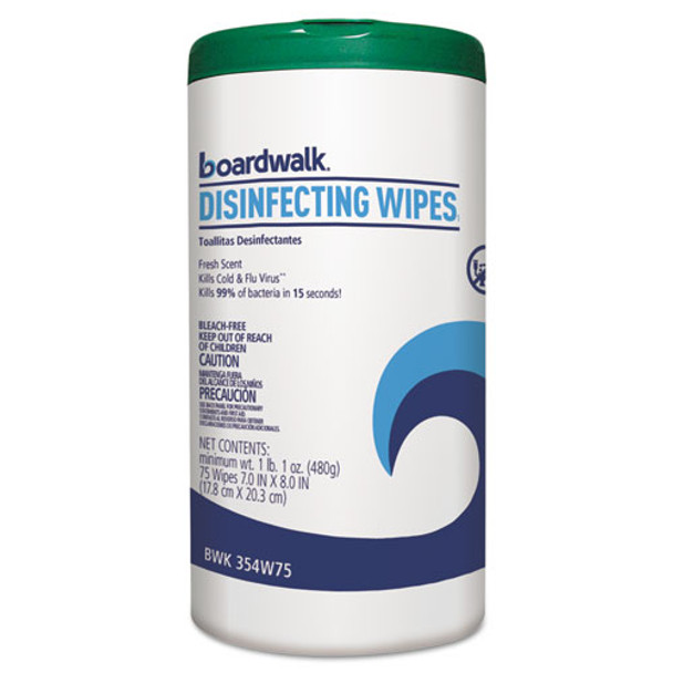 Disinfecting Wipes, 8 X 7, Fresh Scent, 75/canister, 6 Canisters/carton