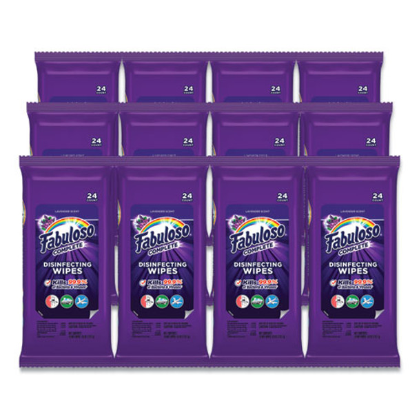 Multi Purpose Wipes, Lavender, 7 X 7, 24/pack, 12 Packs/carton