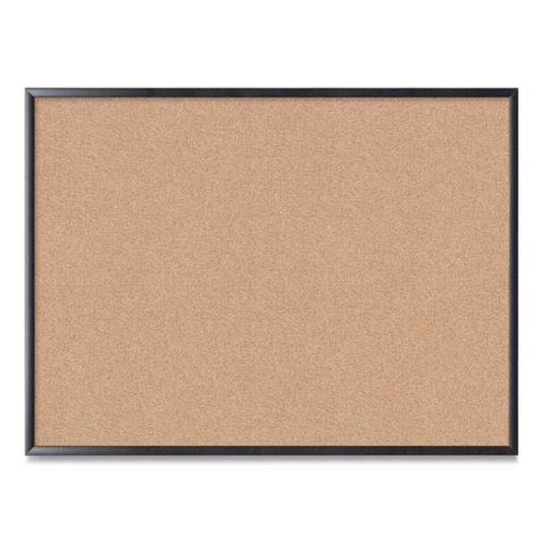 Cork Bulletin Board, 48 X 36, Natural Surface, Black Frame