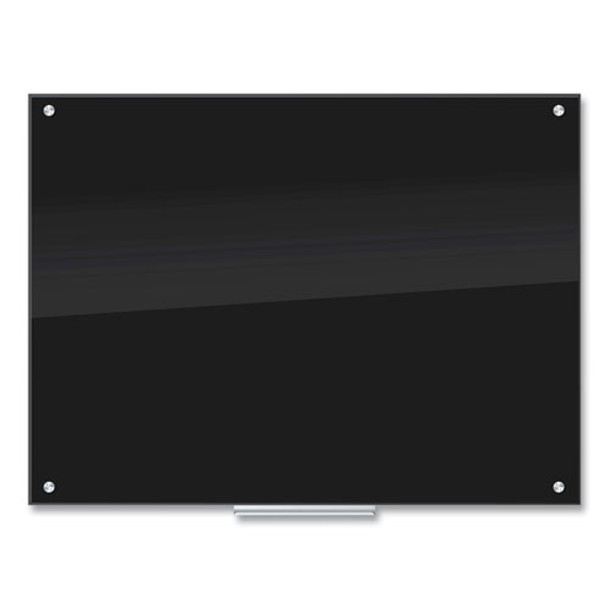 Glass Dry Erase Board, 48 X 36, Black Surface