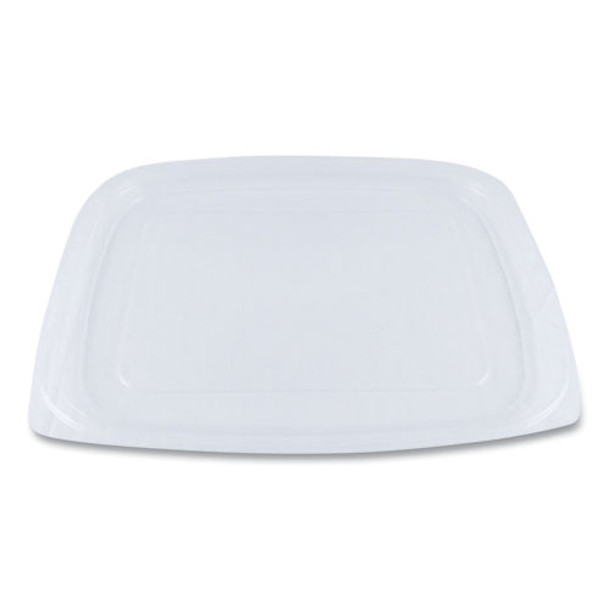 Pla Rectangular Deli Container Lids, 6.5 X 7.5 X 0.3, Clear, 600/carton