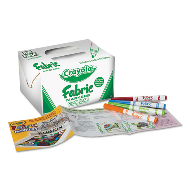 Fabric Marker Classpack, Broad Bullet Tip, Assorted Colors, 80/set