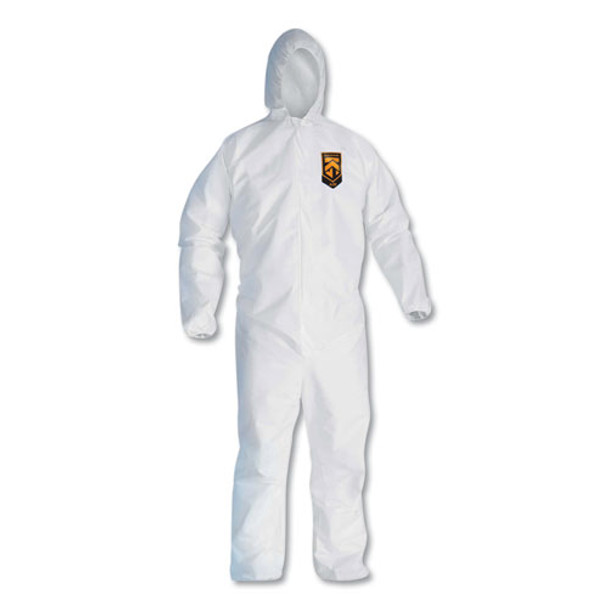 A20 Elastic Back, Cuff And Ankles Hooded Coveralls, 4x-large, White, 20/carton