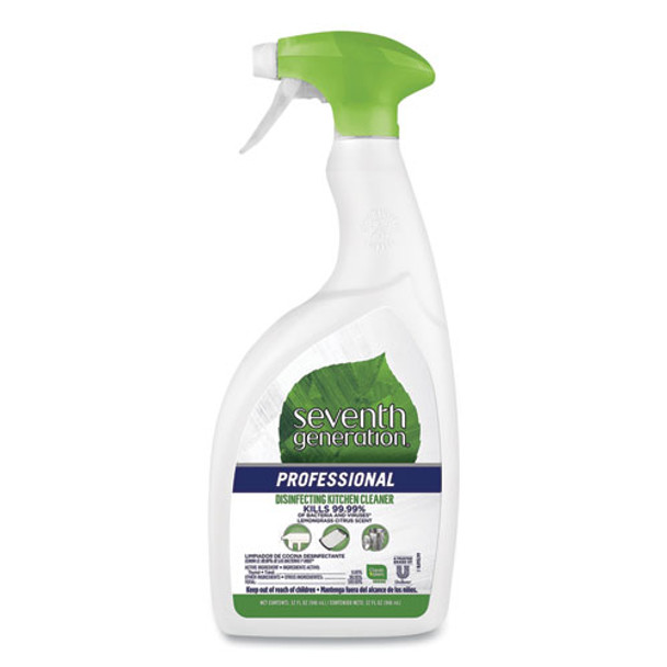 Disinfecting Kitchen Cleaner, Lemongrass Citrus, 32 Oz Spray Bottle, 4/carton