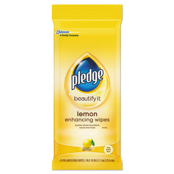 Lemon Scent Wet Wipes, Cloth, 7 X 10, White, 24/pack, 12 Packs/carton - DSJN336297