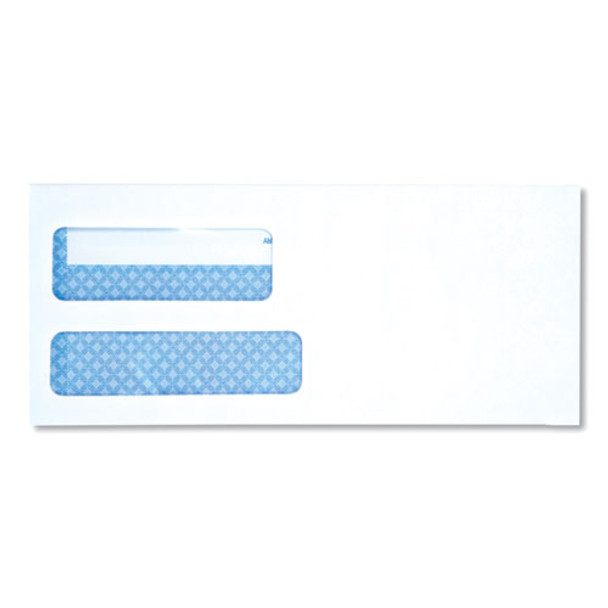 Double Window Business Envelope, #9, Square Flap, Self-adhesive, 3.88 X 8.88, White, 500/box
