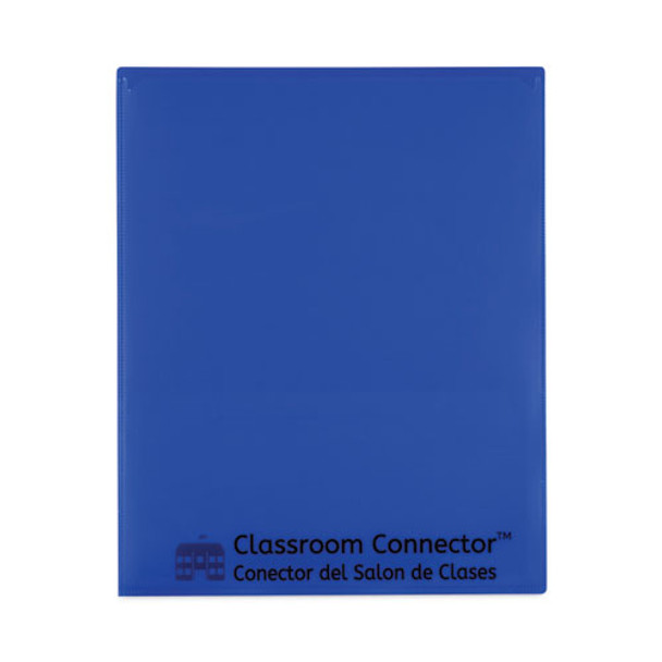 Classroom Connector Folders, 11 X 8.5, Blue, 25/box