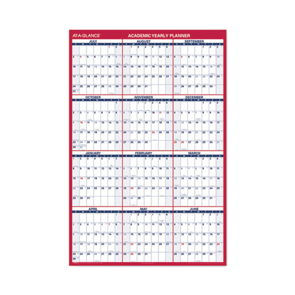 Academic Erasable Reversible Extra Large Wall Calendar, 48 X 32, White/black, 12 Month (july To June): 2022 To 2023