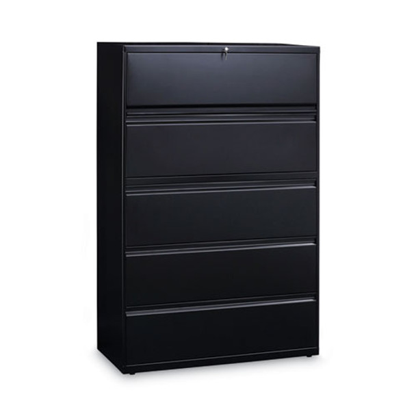 Lateral File, 5 Legal/letter/a4/a5-size File Drawers, Black, 42" X 18" X 64.25"