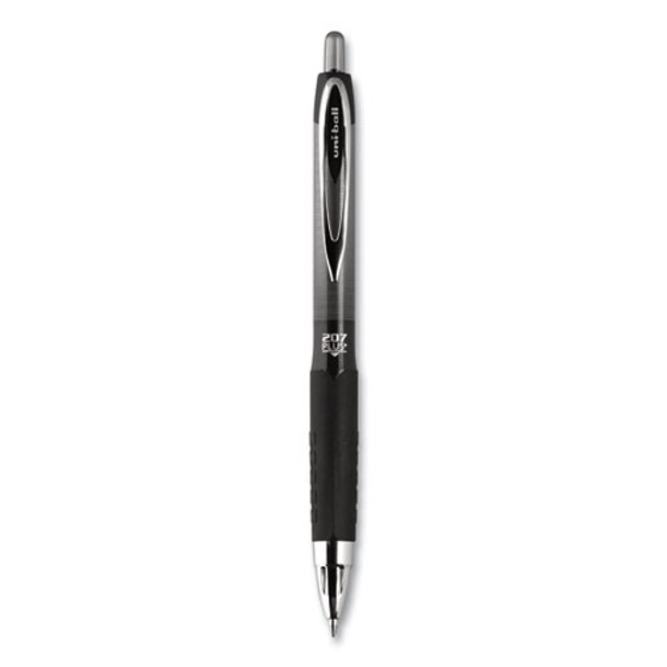 207 Plus+ Gel Pen, Retractable, Medium 0.7 Mm, Black Ink, Black Barrel, Dozen