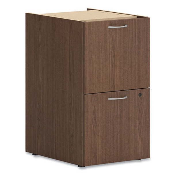 Mod Support Pedestal, Left Or Right, 2 Legal/letter-size File Drawers, Sepia Walnut, 15" X 20" X 28"