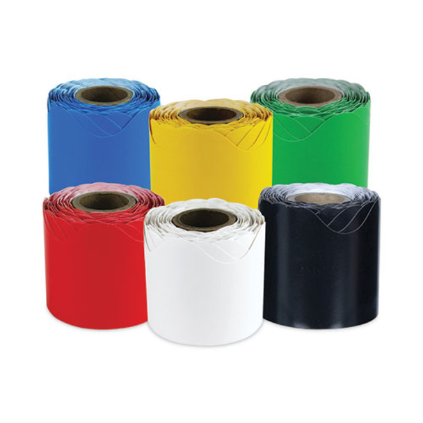 Rolled Scalloped Border Set, 2.25" X  36 Ft, Assorted, 6/set