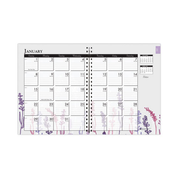 Recycled Wildflower Weekly/monthly Planner, Wild Flower Artwork, 11 X 8.5, Gray/white/purple Cover, 12-month (jan-dec): 2023