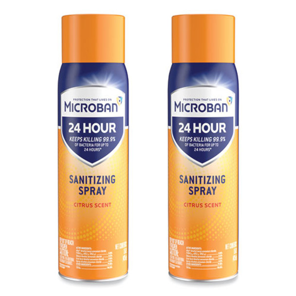 24-hour Disinfecting Sanitizing Spray, Citrus Scent, 15 Oz Aerosol Spray, 2/pack