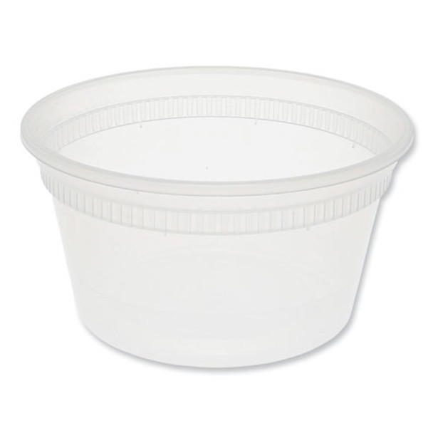 Newspring Delitainer Microwavable Container, 12 Oz, 4.55 X 4.55 X 2.45, Clear, Plastic, 480/carton