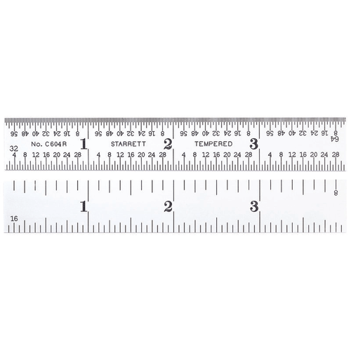 C604R-4 Steel Rule with Inch Graduation