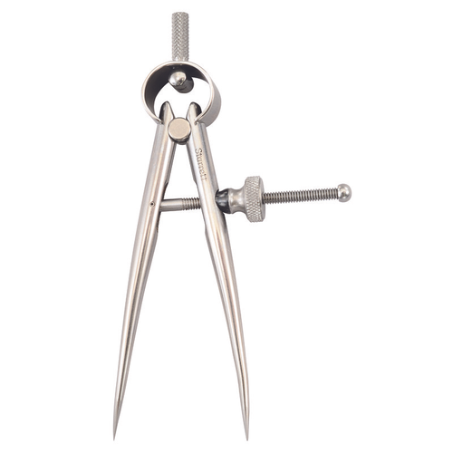 277-3 Toolmakers Spring-Type Caliper and Divider, 3" Size and Capacity, Solid Nut, Round Leg