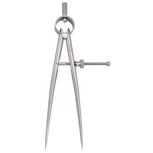 277-6 Toolmakers' Spring-Type Caliper and Divider, 6" Size and Capacity, Solid Nut, Round Leg