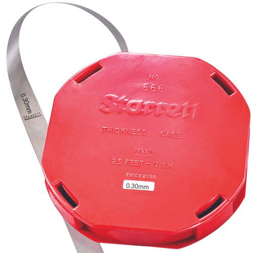 666M-30 Thickness Gage, Feeler Stock in Rolls, 0.30mm Thick, Millimeter Reading with Dispenser Case, 25' (7.6m) X 1/2" (12.7mm)