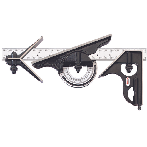 434-12-16R 12" Combination Set with Square, Center and Reversible Protractor Head and Blade 434-12-16R 12" Combination Set with Square, Center and Reversible Protractor Head and Blade