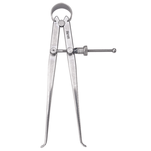 73B-6 Yankee Spring-Type Calipers, Inside, 6" Size and Capacity, Quick-Spring Nut, Flat Leg
