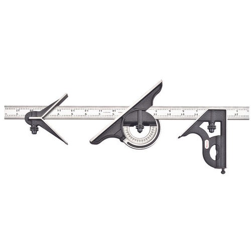435-18-4R 18" Combination Set with Square, Center and Reversible Protractor Head and Blade